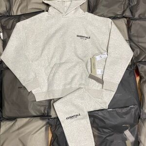 Fear of god essential light oatmeal tracksuit